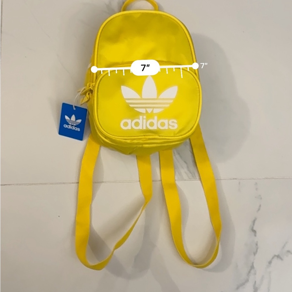Adidas Mini Yellow Mini Backpack - Trefoil Logo - Picture 5 of 7